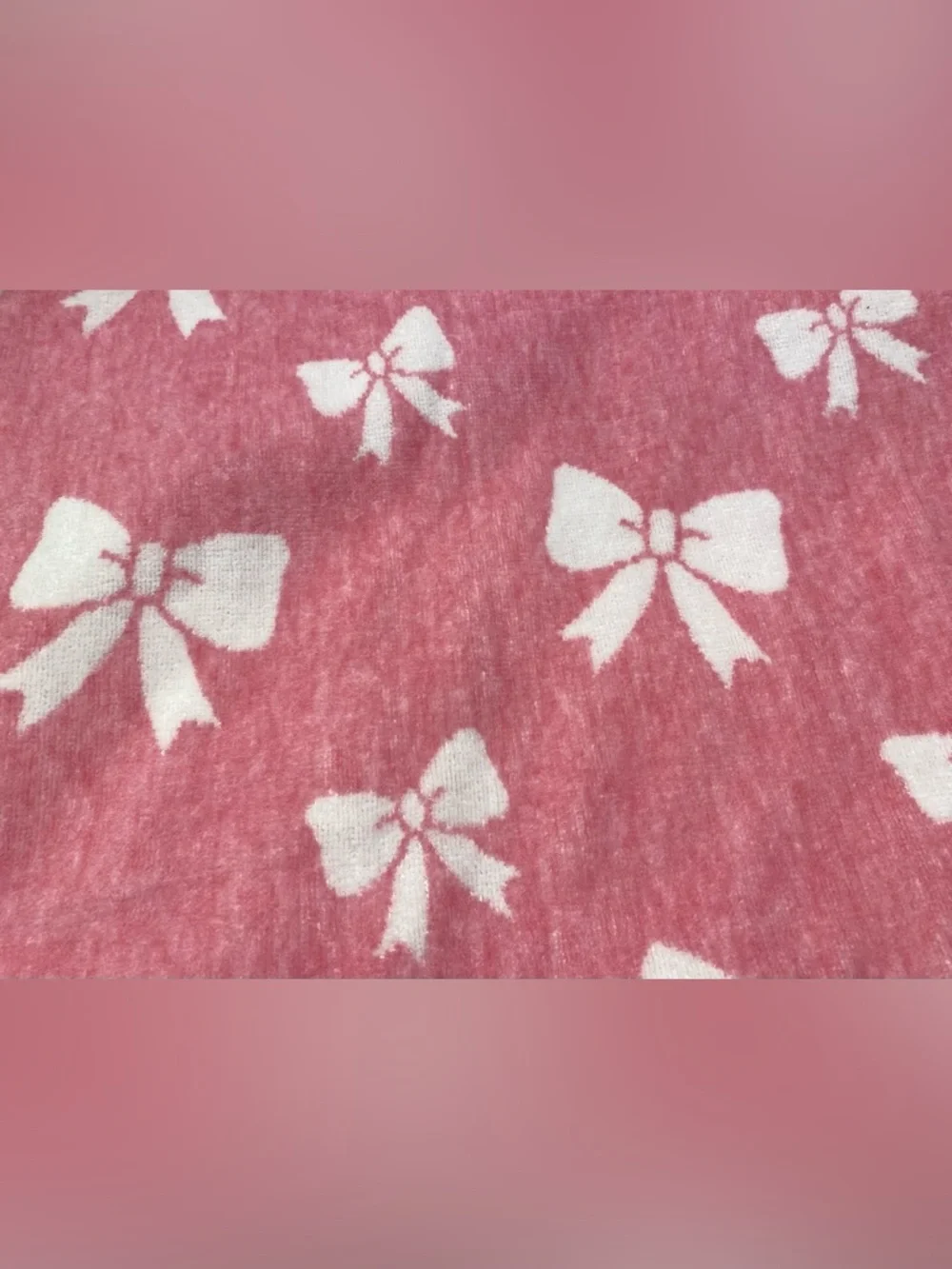 Eco melange ❤️Bow Cotton reversible Over Sized Beach Towel - Pink NWT